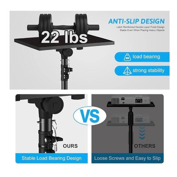 Adjustable Projector Stand Tripod wGooseneck Phone Holder 23.5 to 46.5 - Picture 3 of 10